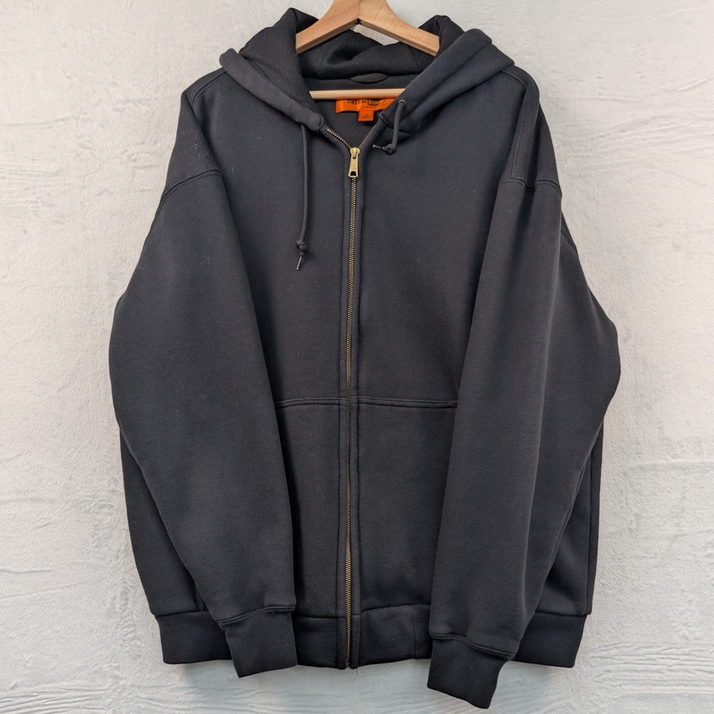 CornerStone Hoodie Men's XL Black Workwear Heavyweight Mesh Thermal Full Zip
